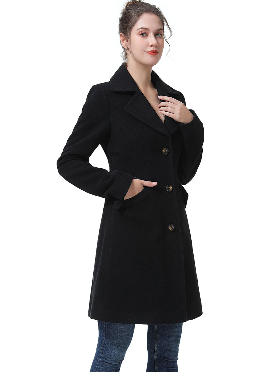 BGSD Women Ada Mid Length Wool Walking Coat