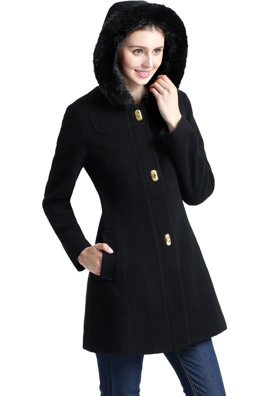 BGSD Women Lana Wool Hooded Parka Coat