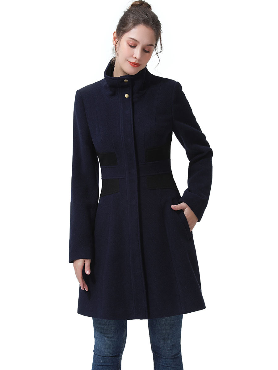 No collar wool coat top