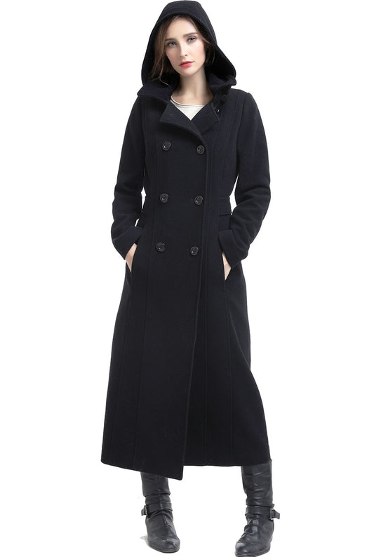 BGSD Women Mariel Wool Hooded Long Coat