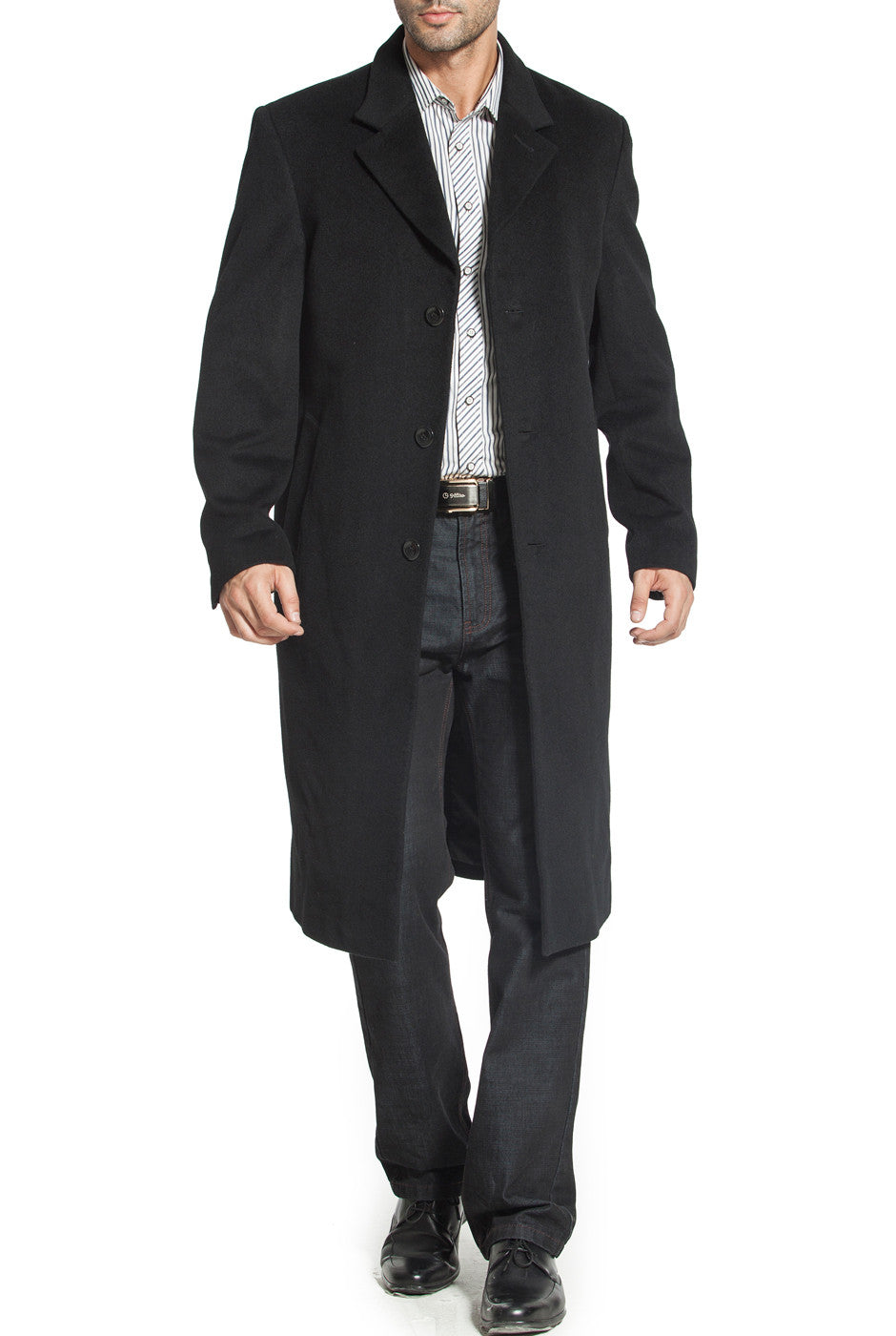 BGSD Men Henry Cashmere Wool Blend Long Walking Coat Luxury Lane