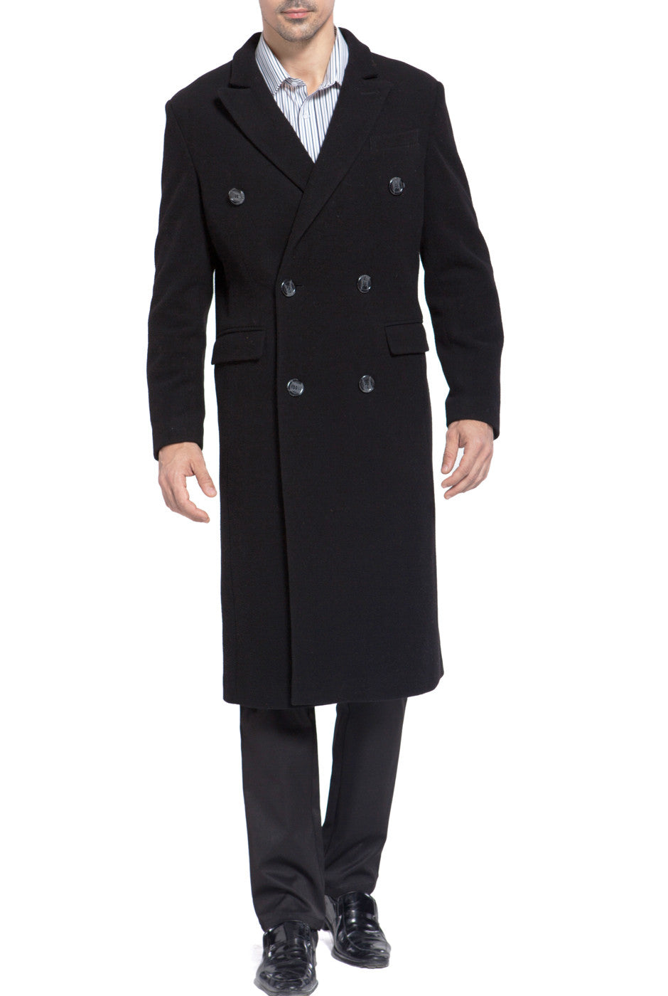 BGSD Men Josh Cashmere & Wool Blend Double Breasted Long Coat