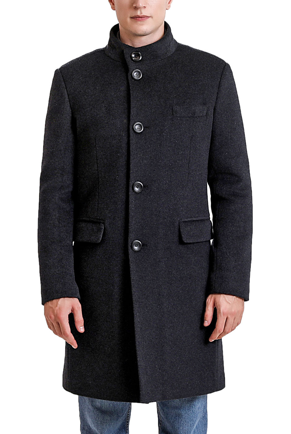 BGSD Men Jacob Cashmere Wool Blend Top Coat Luxury Lane