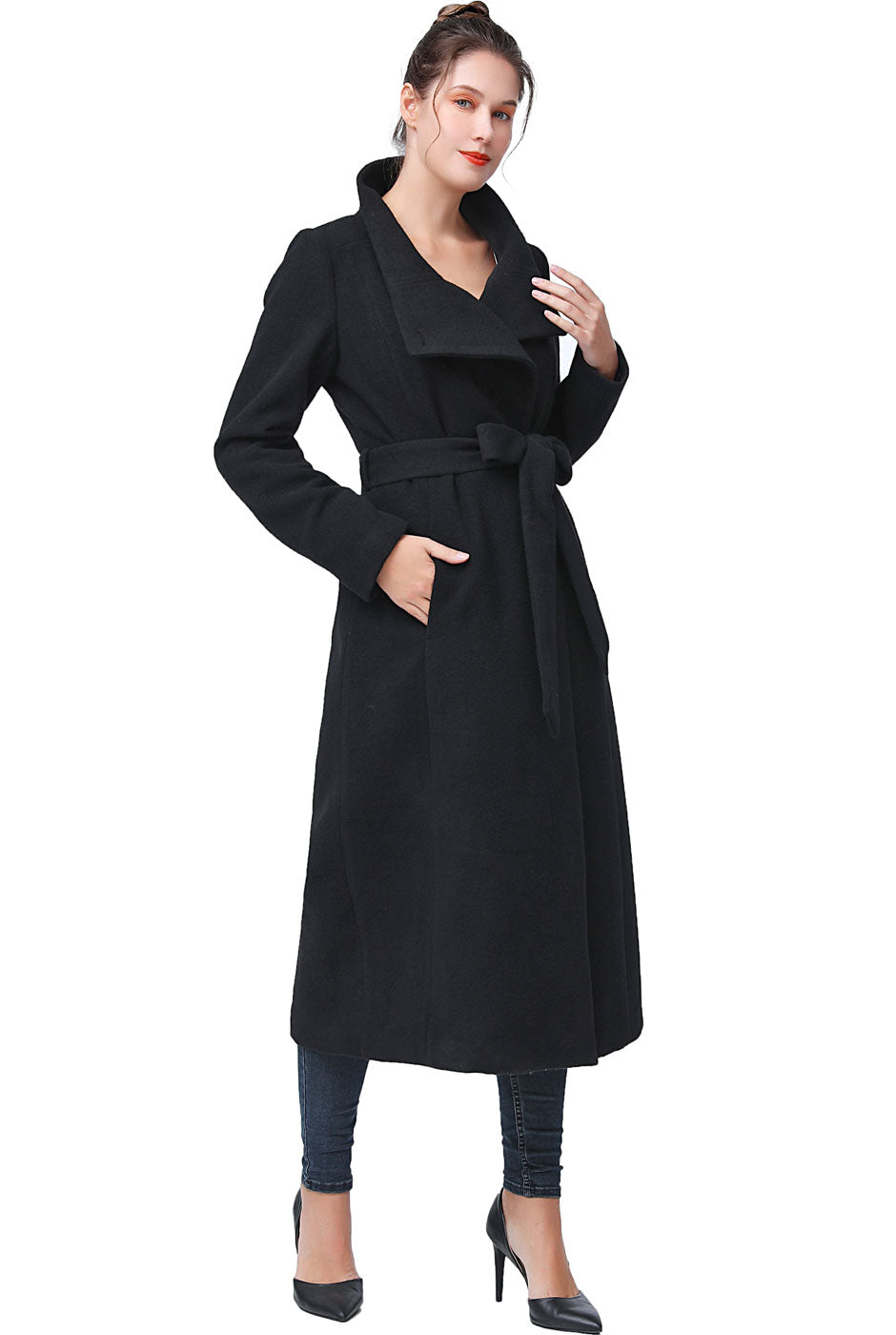 BGSD Women Mai Wool Long Trench Coat