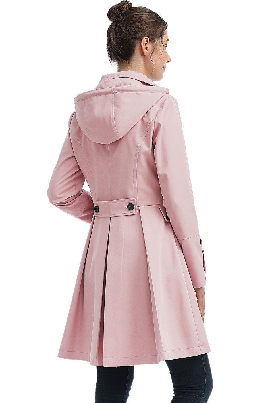 BGSD Women Kayla Waterproof Hooded Mid Length Trench Coat