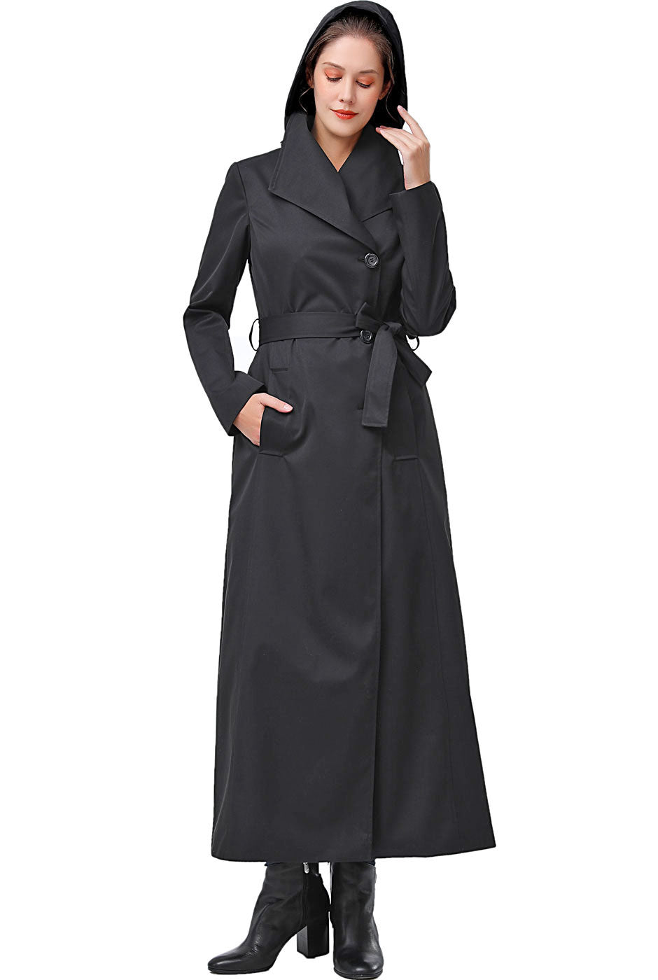 BGSD Women Jessica Waterproof Hooded Long Trench Coat – Luxury Lane