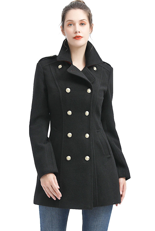 BGSD Women Victoria Wool Fitted Military Melton Coat