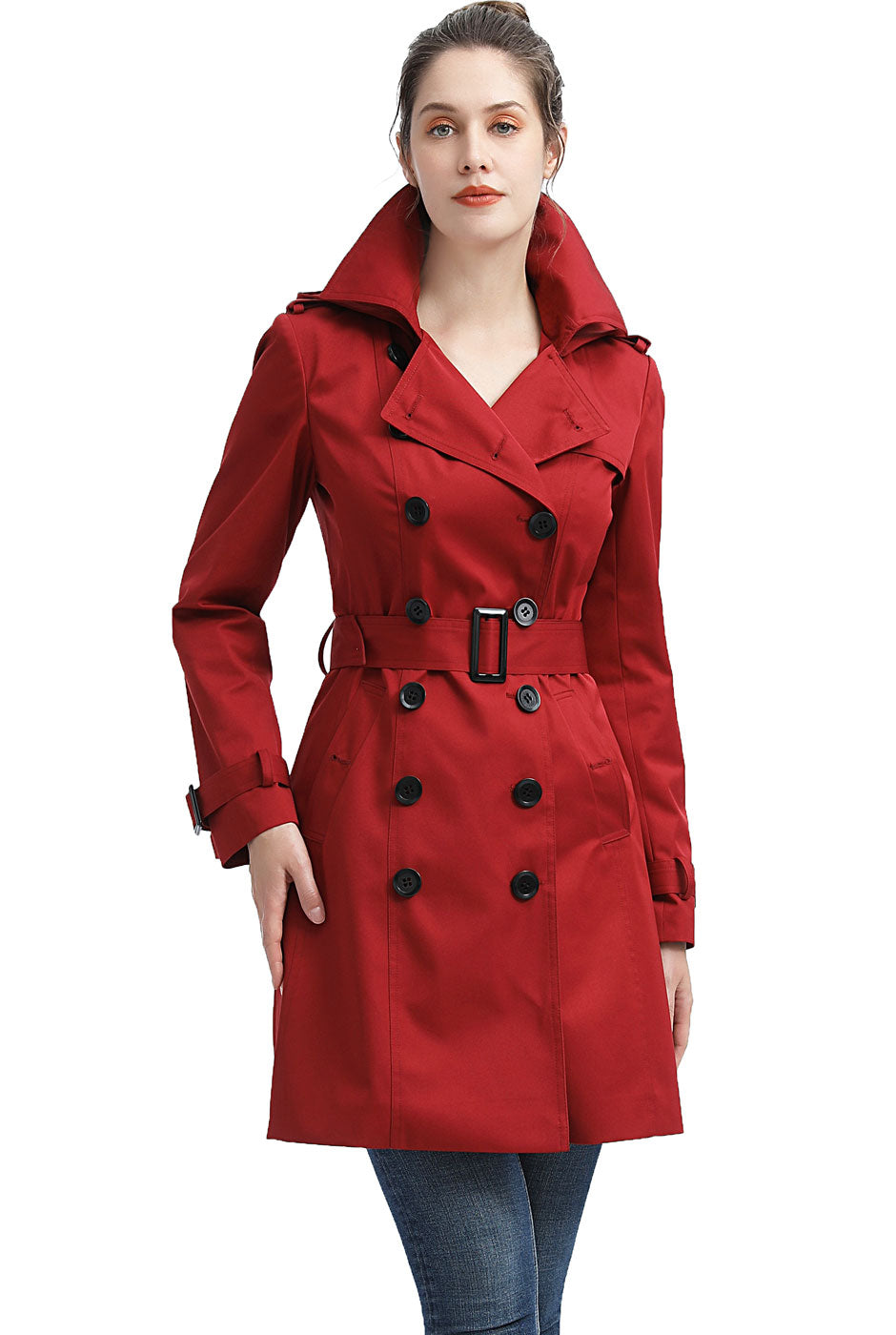 BGSD Women Alexa Waterproof Classic Hooded Trench Coat – Luxury Lane
