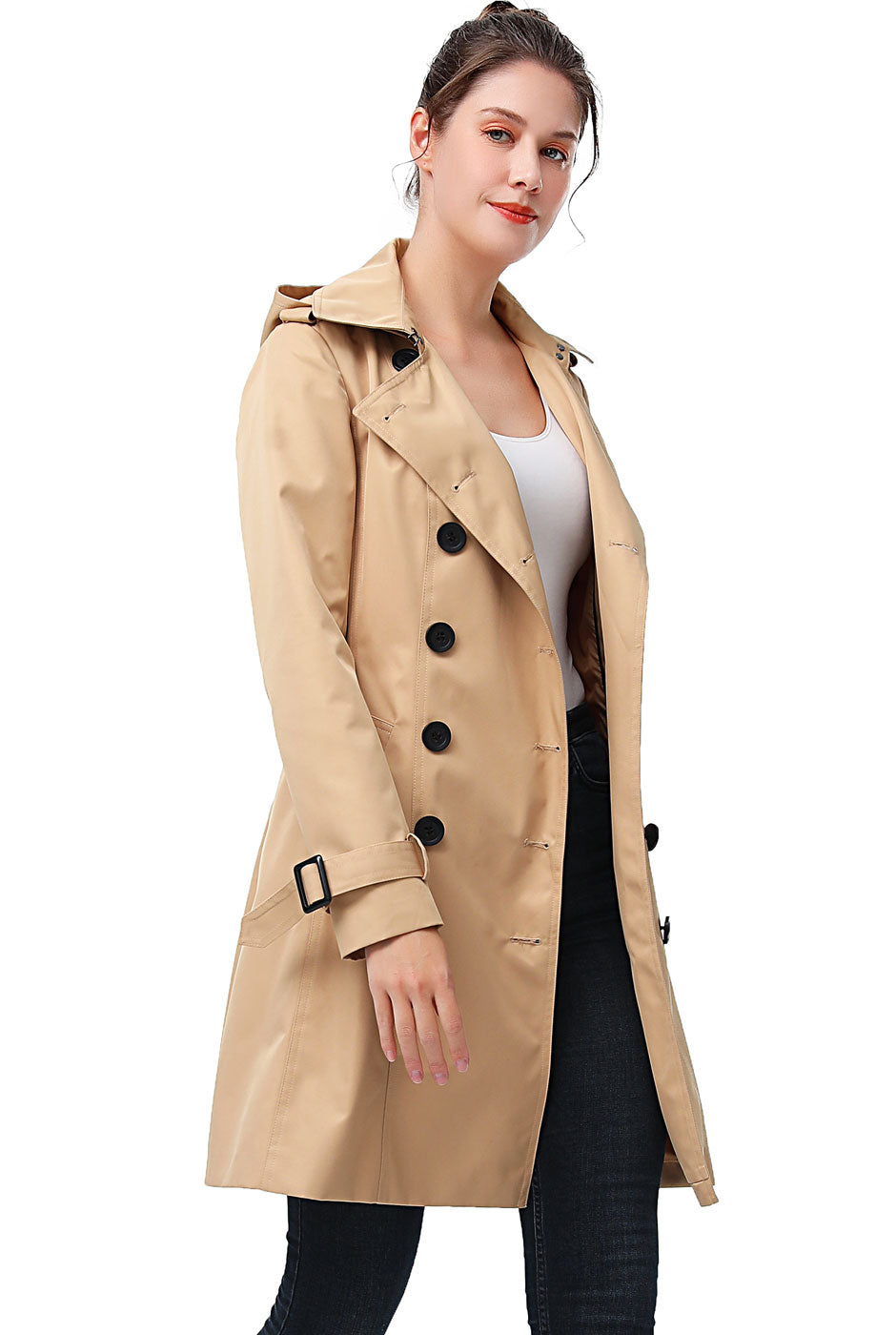 Alexa wool coat with deals hood and removable fur