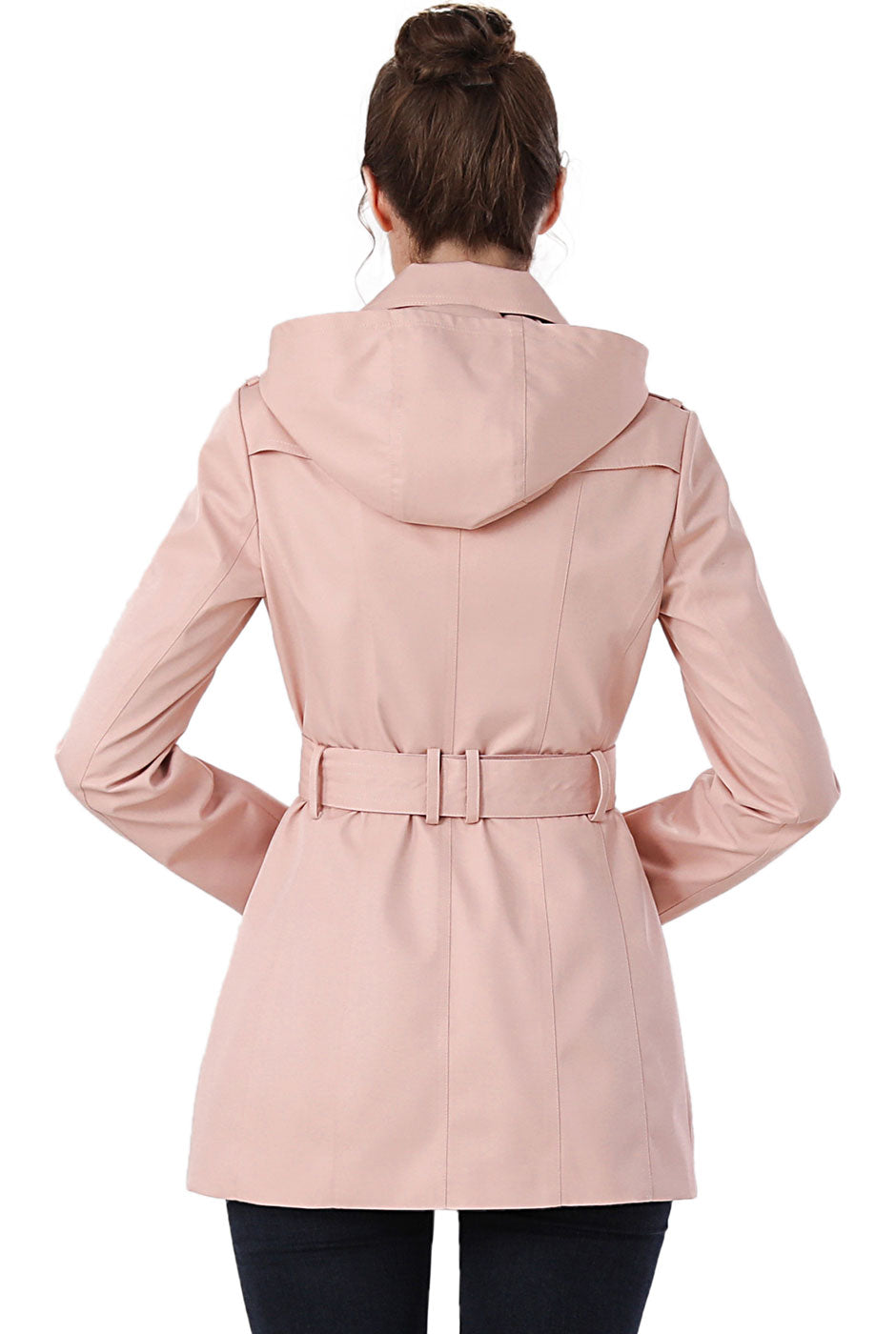 Short hooded trench coat womens sale