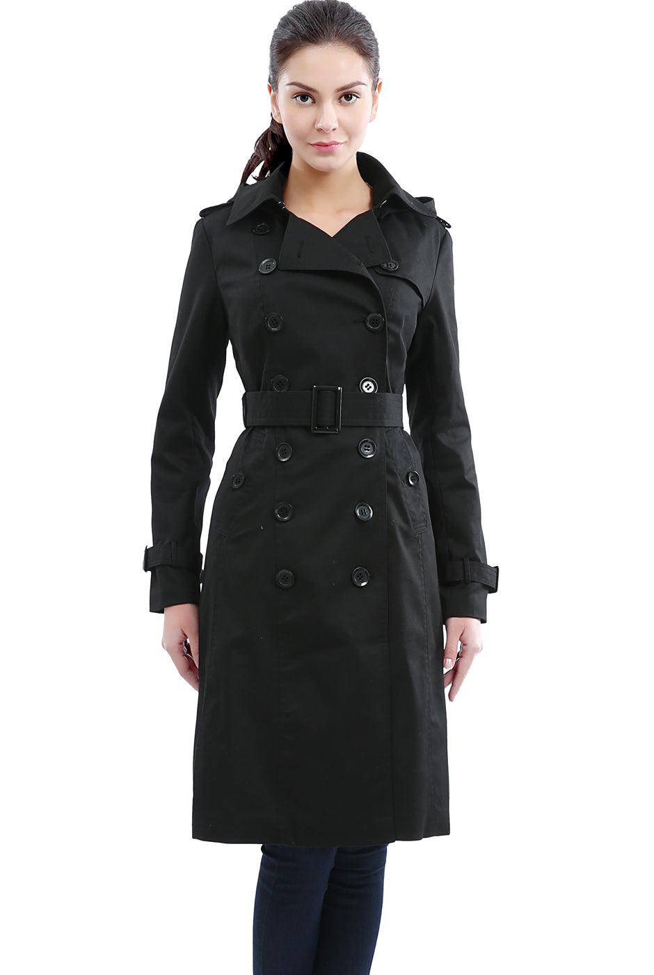 BGSD Women Chloe Waterproof Classic Hooded Long Trench Coat – Luxury Lane