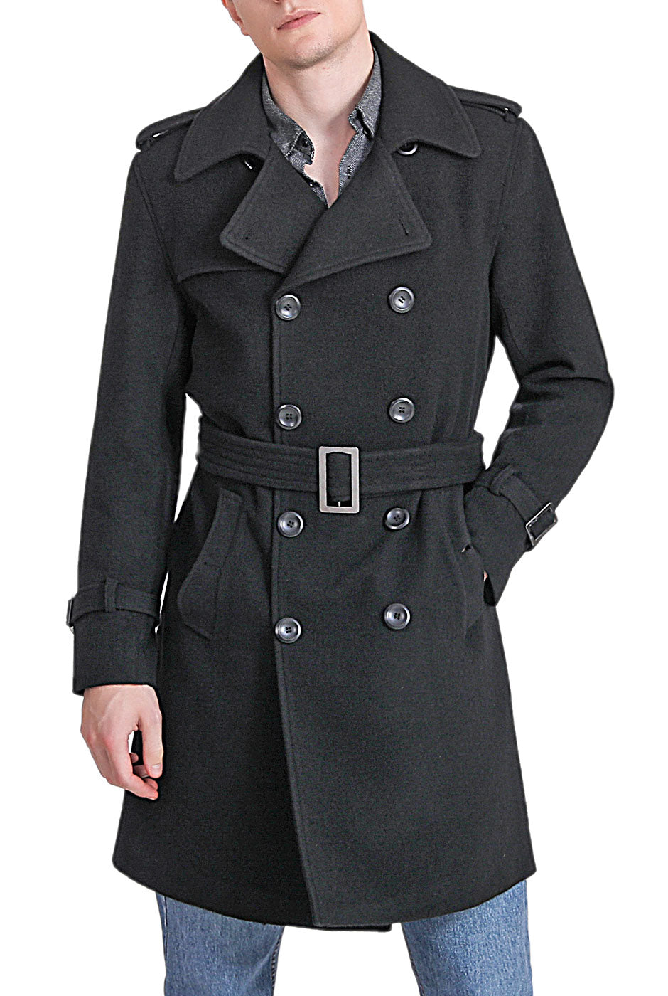 Landing Leathers Men Jake Cashmere Wool Blend Trench Coat – Luxury Lane