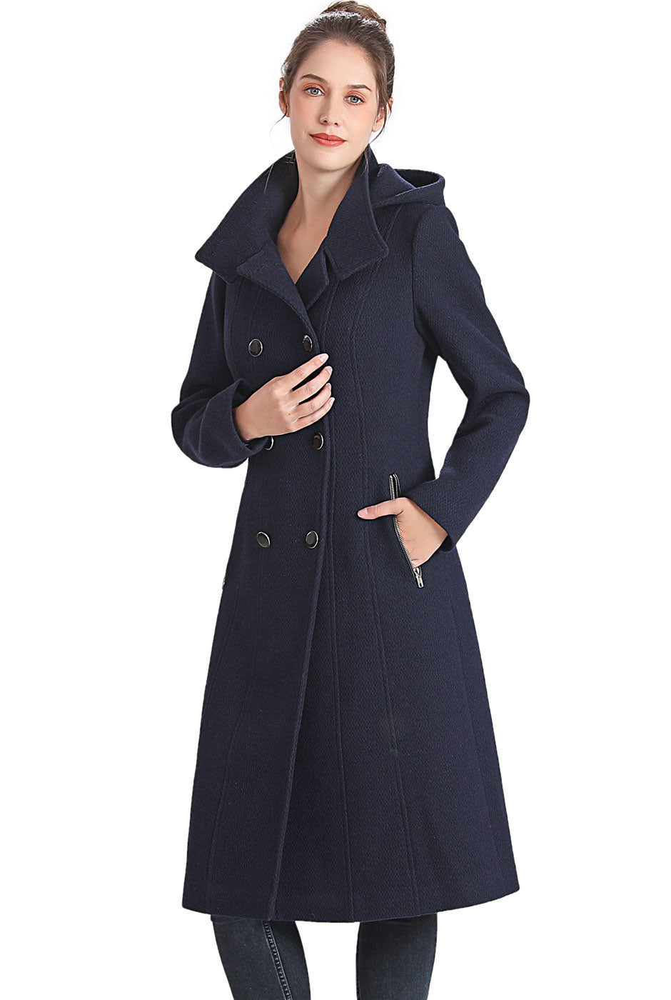 BGSD Women Ren Wool Stand Collar Walker Coat