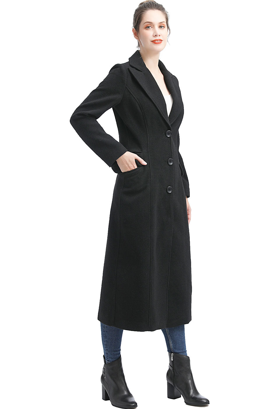 BGSD Women Sophie Full Length Long Wool Coat