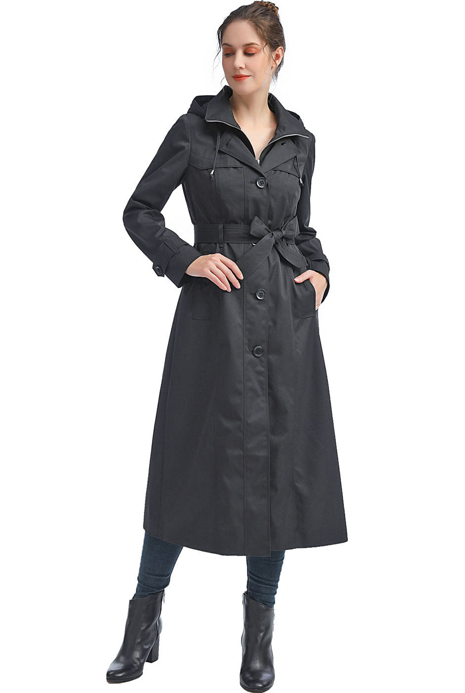 BGSD Women Paula Waterproof Hooded Long Rain Coat