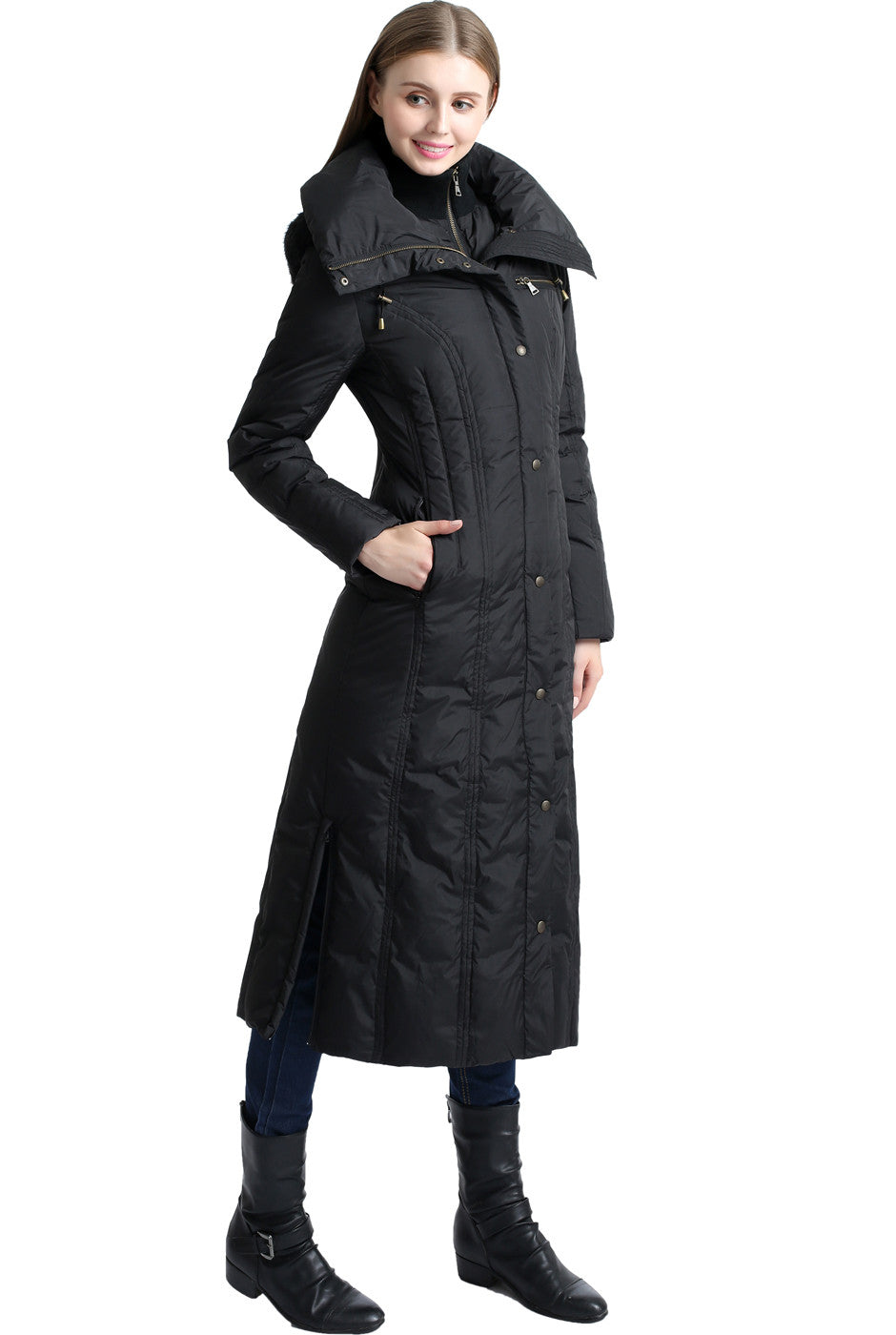 bgsd womens lacey water resistant hooded long down puffer coat