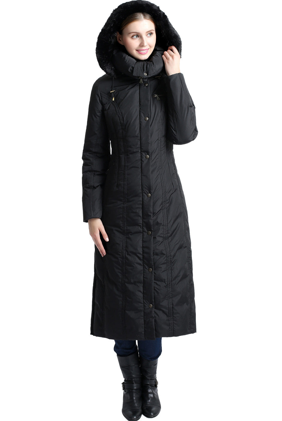 bgsd womens lacey water resistant hooded long down puffer coat