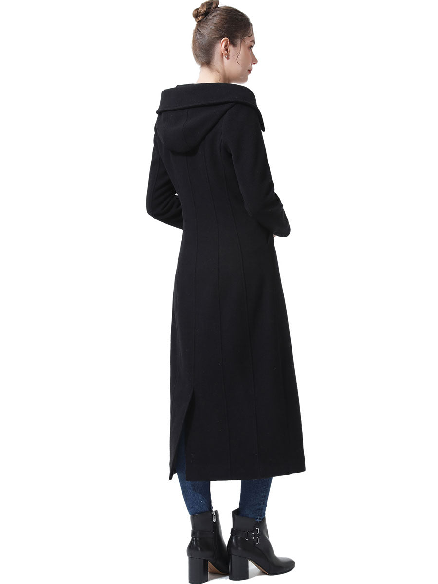 BGSD Women Kai Hooded Full Length Long Wool Coat